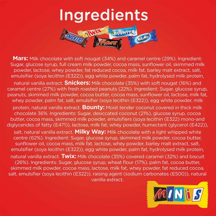 MARS® Best Of Minis Chocolate Ingredients