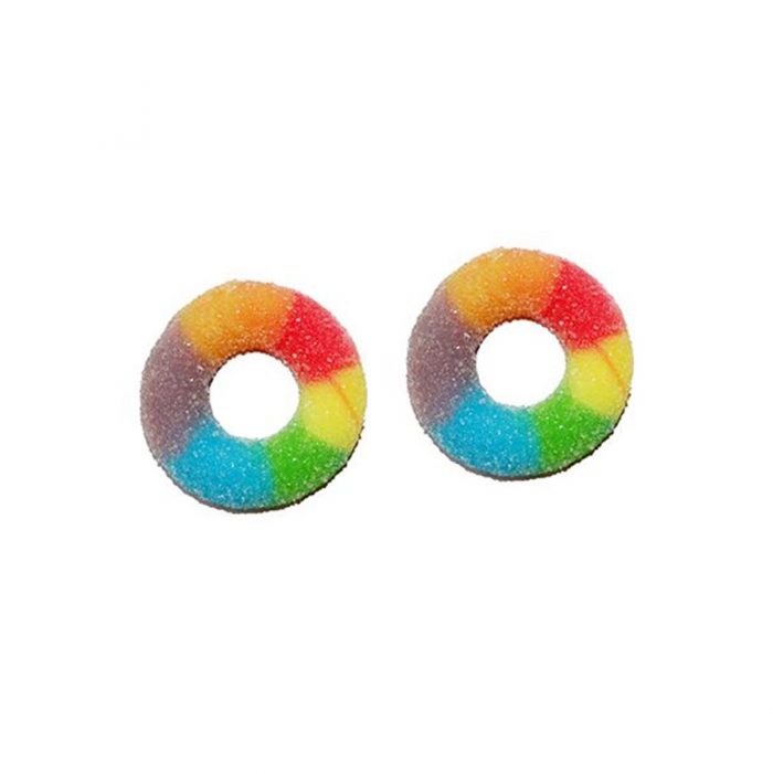Delicious sugar coated Multicolour Rings shaped premium gum candy