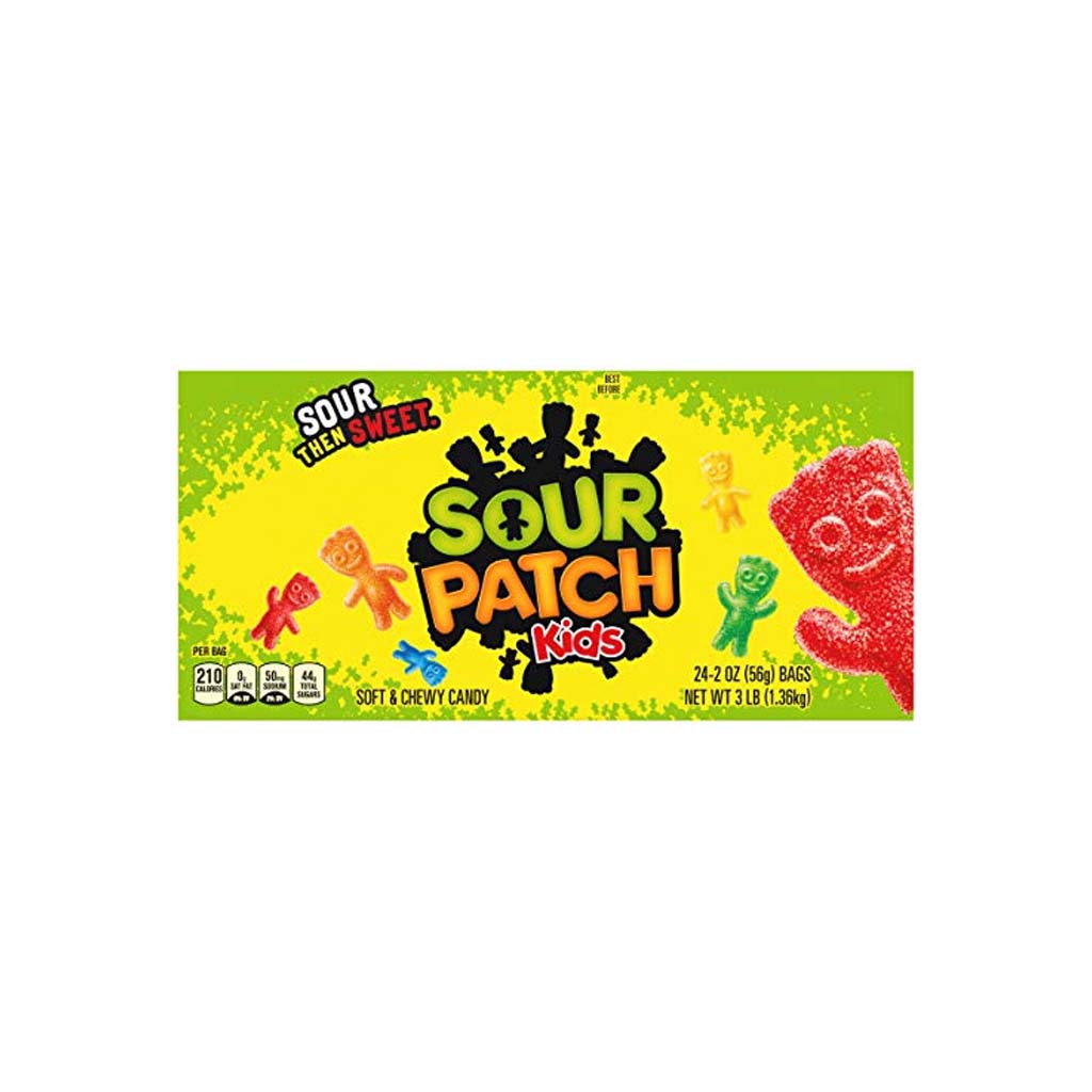 SOUR PATCH KIDS Original Soft & Chewy Candy 56g Boxof 24 | Snack Circus INC