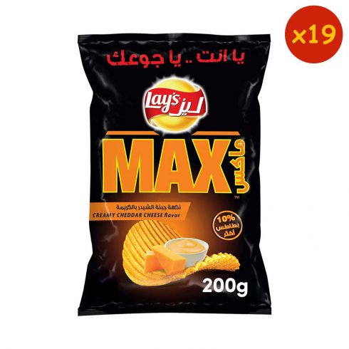 Lay's Max Creamy Cheddar Cheese Flavoured Potato Chips 200g