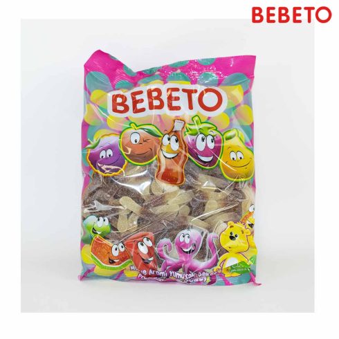 BEBETO Sour Cola Worms 1kg Bag - Image 2