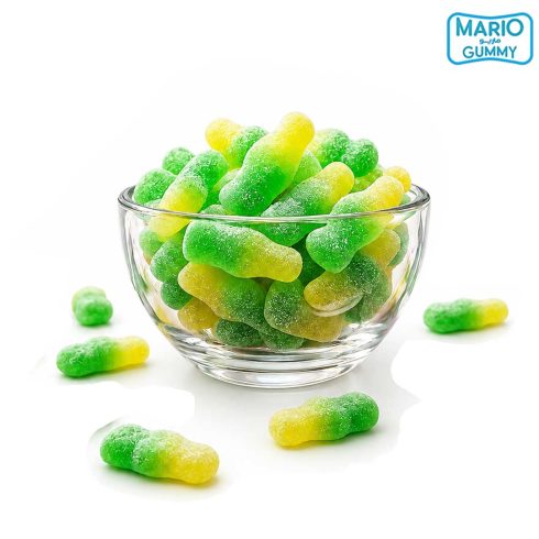 MARIO Fizzy Bottles Green & Yellow Gummy