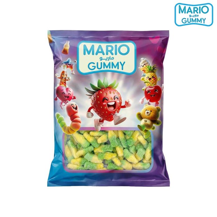 MARIO Fizzy Bottles Green & Yellow Gummy