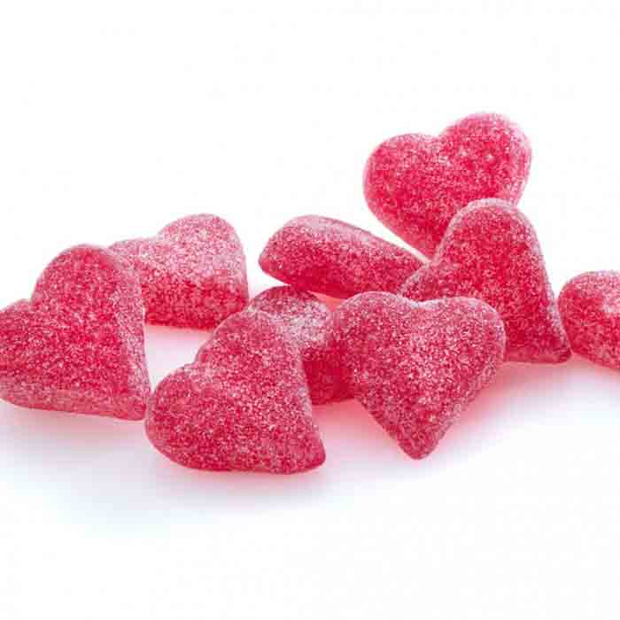 Strawberry hearts candy
